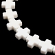 合成サンゴビーズ連売り  染め  クロス  ホワイト  7.5~8.5x8~9x3~3.5mm  穴：1mm  約40個/連  12.5インチ〜12.7インチ（31.8~32.3cm） CORA-L044-A01-4