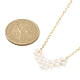 Ожерелье с подвеской в форме сердца из ракушки и жемчуга на латунных цепочках NJEW-TA00089-5