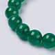 Natural Green Jade Beaded Stretch Bracelet BJEW-P210-11-10mm-2