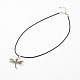 Dragonfly Tibetan Style Alloy Pendant Necklaces NJEW-F197-06-1