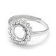 925 componentes de anillo de dedo de garra de diamante de imitación de plata esterlina STER-E061-33P-2