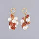 Natural Red Agate/Carnelian Chip Clip-on Earrings X-EJEW-JE03834-02-2