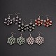 Flower Natural & Synthetic Mixed Stone Beads Dangle Earrings EJEW-JE01616-1
