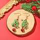 Arbre de Noël en perles miyuki delica avec boucles d'oreilles pendantes en perles de verre EJEW-MZ00090-2