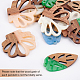 Superfindings fai da te 6 paia di orecchini in legno con foglie e fiori DIY-FH0002-02-4