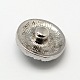 Plana redondo antiguo grado de aleación de zinc de plata de época joya de rhinestone de un botones a presión SNAP-O019-11-NR-2