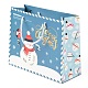 クリスマスをテーマにした紙袋  雪だるま模様の長方形  ジュエリー収納用  ライトブルー  24.5x19.5x0.45cm CARB-P006-03A-02-4