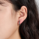 Boucles d'oreilles créoles huggie en argent sterling plaqué rhodium 925 pour femme DS9629-3-2