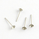 304 Stainless Steel Flat Round Blank Peg Stud Earring Findings X-STAS-R055-13-1