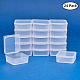 Benecreat 24 paquete cuadrado de plástico transparente esmerilado contenedores de almacenamiento de cuentas caja con tapas para artículos pequeños CON-BC0004-21A-2