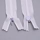 ナイロンジッパーファスナー  鉄のジッパー付き  衣類用アクセサリー  ホワイト  25x2.5x0.2cm FIND-WH0065-71A-01-2