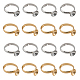 CHGCRAFT 20Pcs 2Colors Adjustable Brass Ring Findings Open Cuff Rings Findings Flat Round Pad Ring Base Settings for DIY Ring Jewelry Making Wedding Birthday Gift DIY-CA0005-56-1