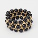 Abs perles à trois brins de bracelets extensibles X-BJEW-A104-03B-1