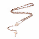 Collares de cuentas de rosario de 304 acero inoxidable NJEW-F240-02RG-1