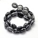 Flat Round Natural Snowflake Obsidian Bead Strands G-L291-07-2