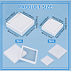 Benecreat 6 個 2 スタイル正方形プラスチックルースダイヤモンド収納ボックス  透明な窓と内部にスポンジが付いた宝石用ディスプレイケース  ホワイト  6.9~9x6.9~9x2~2.7cm  3個/スタイル CON-BC0007-16-2