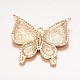 Rose Gold Plated Butterfly Alloy Rhinestone Big Pendants PALLOY-J510-01RG-2