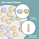 Dicosmétique 20 pièces 2 couleurs entretoises de perles de zircone cubique en laiton micro pavé ZIRC-DC0001-17-4