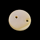 2 agujero botones de concha de agua dulce plana redonda SHEL-Q005-11-3