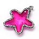 Starfish/Sea Stars Glass Rhinestone Pendants X-GLAA-N0019-06F-3