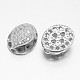 Perle ovali cubiche in argento e zirconio con micro argento ovale STER-F011-034-1