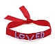 Word Loved Beaded Cord Bracelet BJEW-A121-53A-2