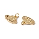 Brass Micro Pave Clear Cubic Zirconia Charms KK-G439-30G-2