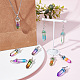 SUNNYCLUE 1 Box 10Pcs Bullet Shaped Charms Wrapped Faceted Glass Charms Bulk Large Charm Imitation Hexagonal Crystal Pointed Quartz Pendants Colorful Charms for Jewelry Making Charm Adult DIY Craft KK-SC0003-08-5