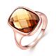Los anillos de dedo de vidrio bronce rectángulo exquisitos para las mujeres RJEW-BB02286-6-1