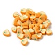手作り樹脂粘土ビーズ  ハート  オレンジ  11x10.5x4mm  穴：1.6mm CLAY-Z001-07-1