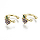 Brass Micro Pave Cubic Zirconia Cuff Earrings EJEW-S201-240G-NR-1