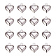 Pandahall элитные серебряные латунные подвески в форме сердца KK-PH0001-05S-1