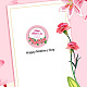 ラウンドドット母の日紙自己粘着お祝いステッカーロール  花のギフトデカール  カラフル  25mm PW-WG84495-01-2