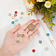 SUPERFINDINGS 16Pcs 8 Colors Brass Glass Charms KK-FH0003-35-3