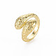 Snake Shape Rack Plating Alloy Cuff Rings RJEW-Q163-014A-RS-3