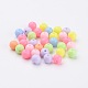 Round Solid Color Opaque Acrylic Beads X-SACR-S037-M02-A-3