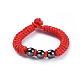 Set di bracciali e anelli di perline di nylon intrecciati regolabili SJEW-JS01029-01-6