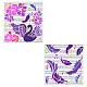 2 個 2 スタイルペット中空アウト描画絵画ステンシル  DIYスクラップブック用  フォトアルバム  白鳥と羽の模様  混合模様  300x300mm  1個/スタイル DIY-WH0394-0082-1