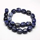 Perles cubiques en jaspe tache bleue naturelle G-L237-02-2