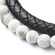 Natürliche Howlith runde Perlen mehrsträngige Armbänder BJEW-JB06571-04-6