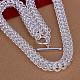 Популярные серебряные латунные ожерелья с круглыми звеньями для мужчин NJEW-BB12791-2