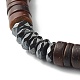 Perles d'hématite synthétiques ensembles de bracelets extensibles pour hommes femmes BJEW-JB06768-9