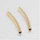 Real Gold Plating Brass Curved Tube Beads KK-L147-192-NR-2