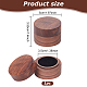 FINGERINSPIRE Round Wood Couple Ring Box with Black Velvet Inside 2x1.4inch Coffee Color Wooden Jewelry Ring Box 2 Slots Column Ring Gift Box for Proposal Engagement Wedding Valentine's Day OBOX-WH0001-05-2