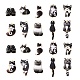 20個10スタイルアロイエナメルペンダント  カドミウムフリー＆ニッケルフリー＆鉛フリー  ゴールドカラー  猫のチャーム  ブラック  22x24x2mm  穴：1.8mm  2個/スタイル ENAM-CJ0005-12-2