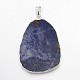 Mixed Color Plated Nuggets Natural Sodalite Pendants G-P067-01M-2