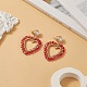 Boucles d'oreilles pendantes en perles de verre enveloppées EJEW-TA00205-2