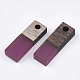 樹脂＆ウォールナットウッドペンダント  長方形  赤ミディアム紫  17x5.5x3~3.5mm  穴：1.5mm RESI-S358-19H-2