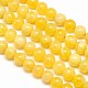 Runde Perlenstränge aus natürlichem Honigcalcit, 10 mm, Bohrung: 1 mm, ca. 40 Stk. / Strang, 15.7 Zoll