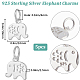 Beebeecraft 1 Box 5Pcs Elephant Pendant Charms Sterling Silver Lucky Elephant Charm with Loop for DIY Necklace Jewelry Making STER-BBC0002-20-2